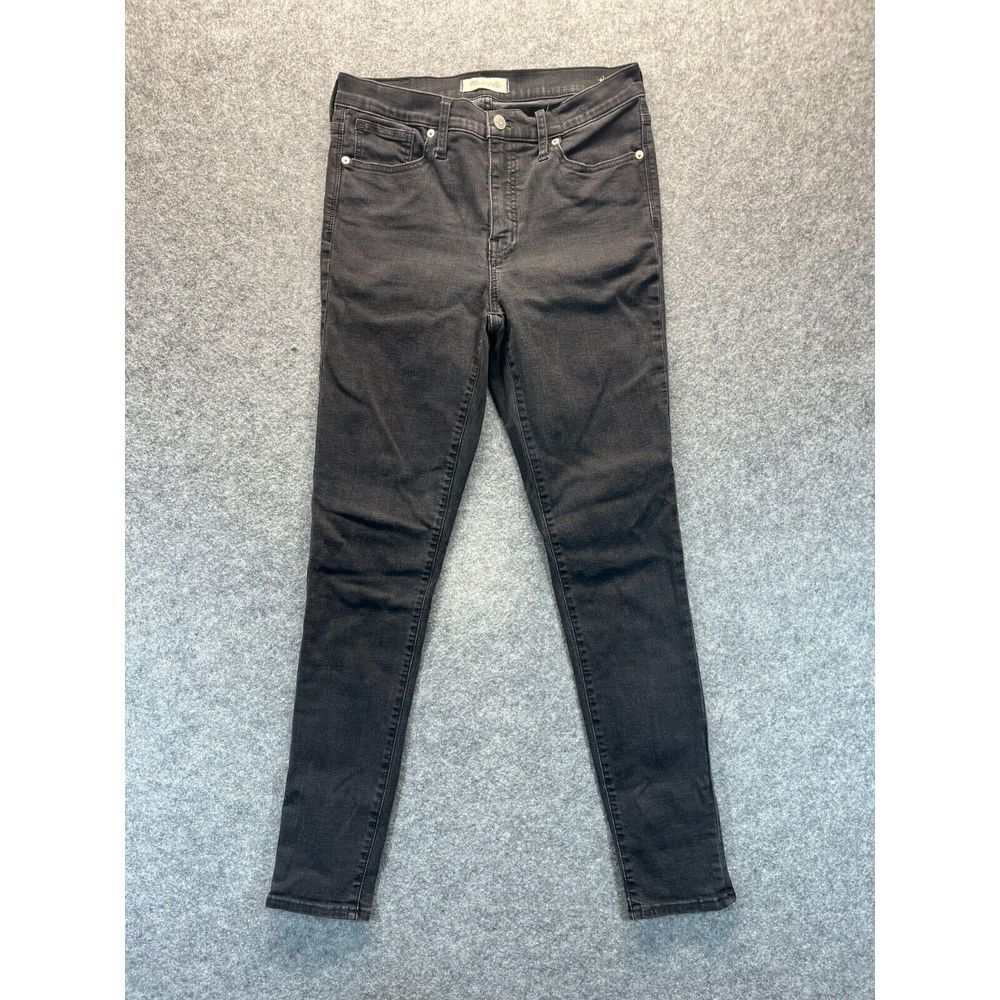 Madewell Jeans Women's 29 9" High Rise Skinny‎ Faded Black Stretch Denim Jeans